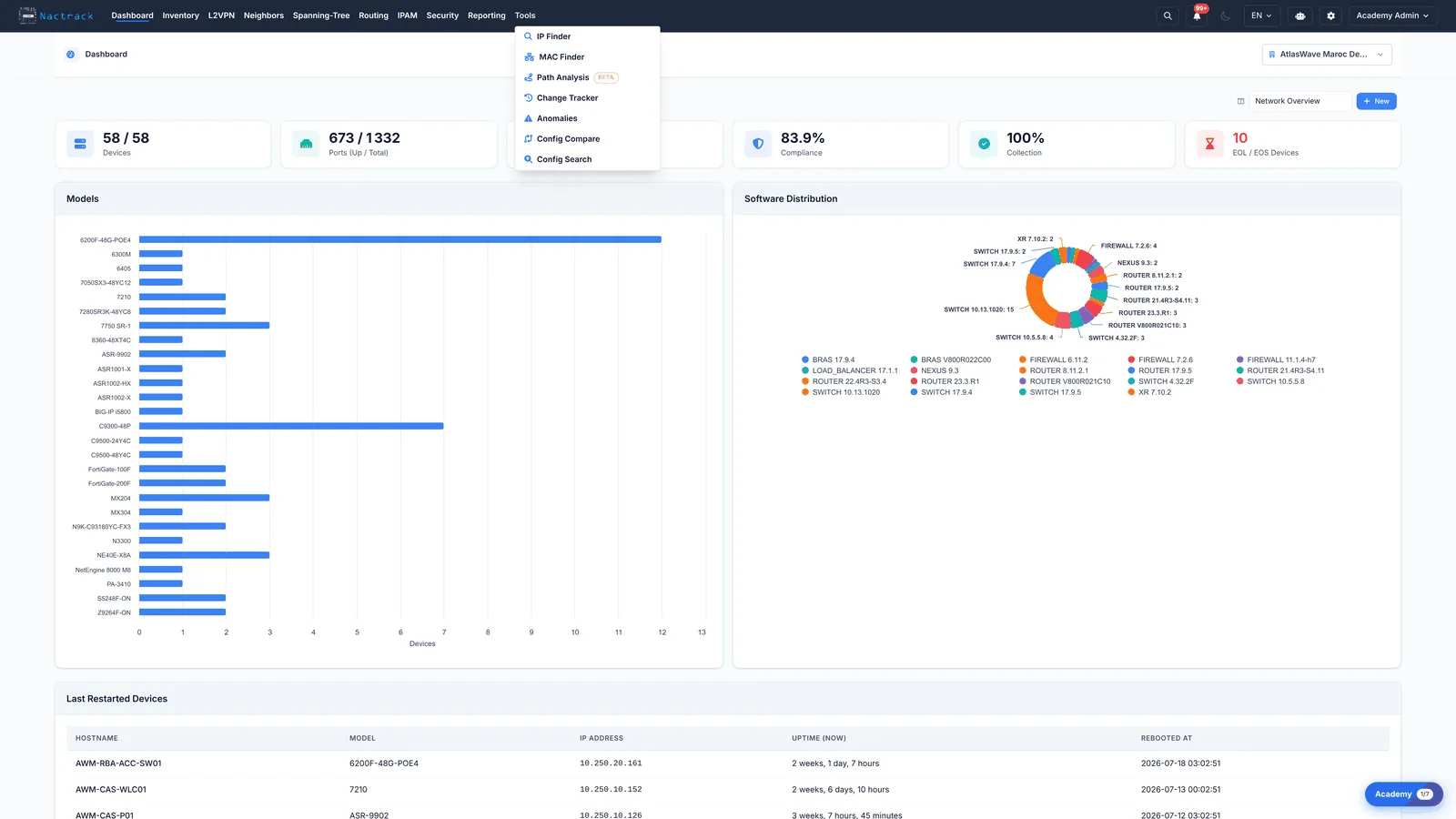 Ouvrir le menu Tools
